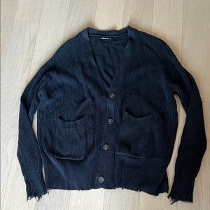 Olivaceous Black Cardigan Sweater